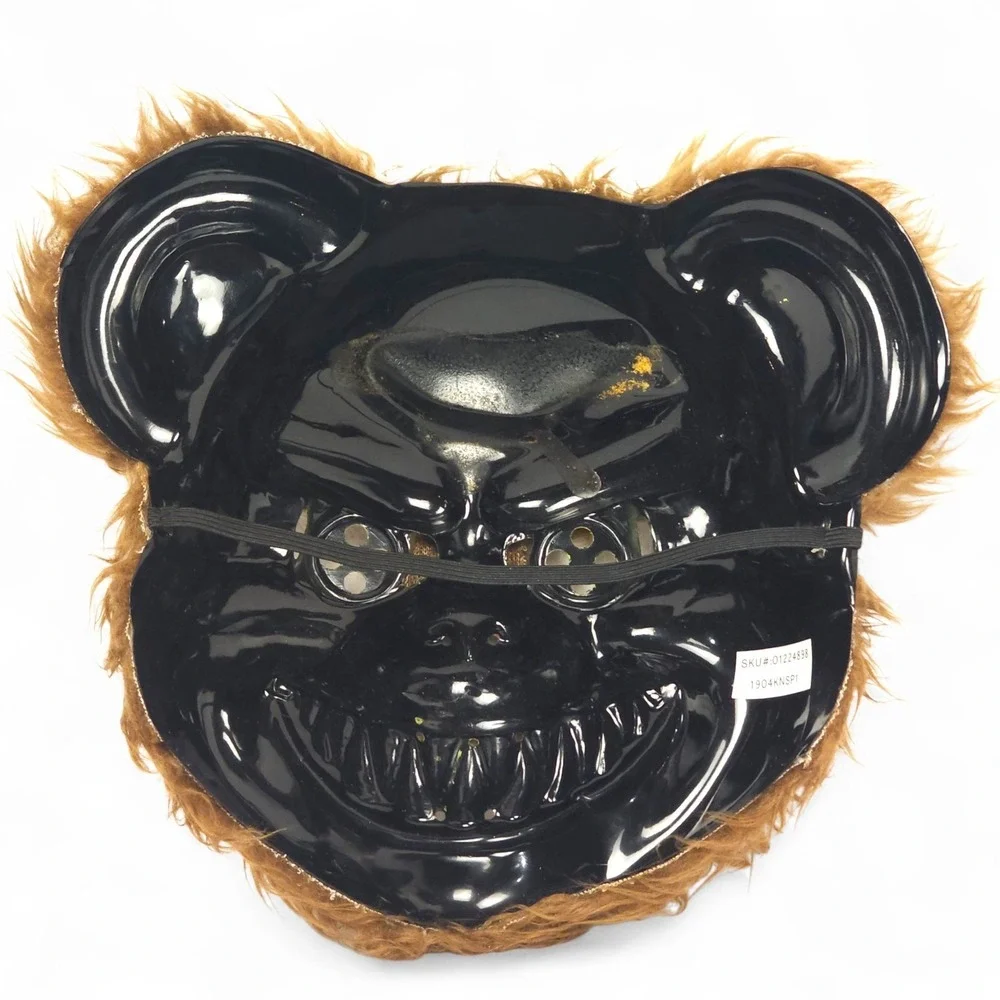 Spirit Halloween Scary Evil Bear Mask Brown Furry Horror Teddy Blood Teeth Creep - Picture 11 of 14